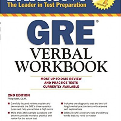 کتاب بارونز جی ار ای وربال ورک بوک Barrons GRE Verbal Workbook 2nd